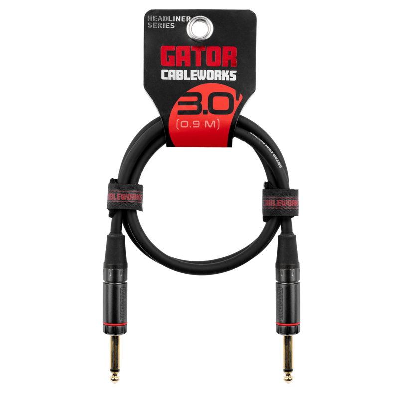 Gator GCWH-INS-03 Headliner Series 1/4" Straight Instrument Cable - 3ft