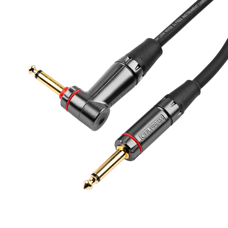 Gator GCWH-INS-20RAQT Headliner Series /4" Straight To 1/4" Right Angle Quiet Instrument Cable - 20ft