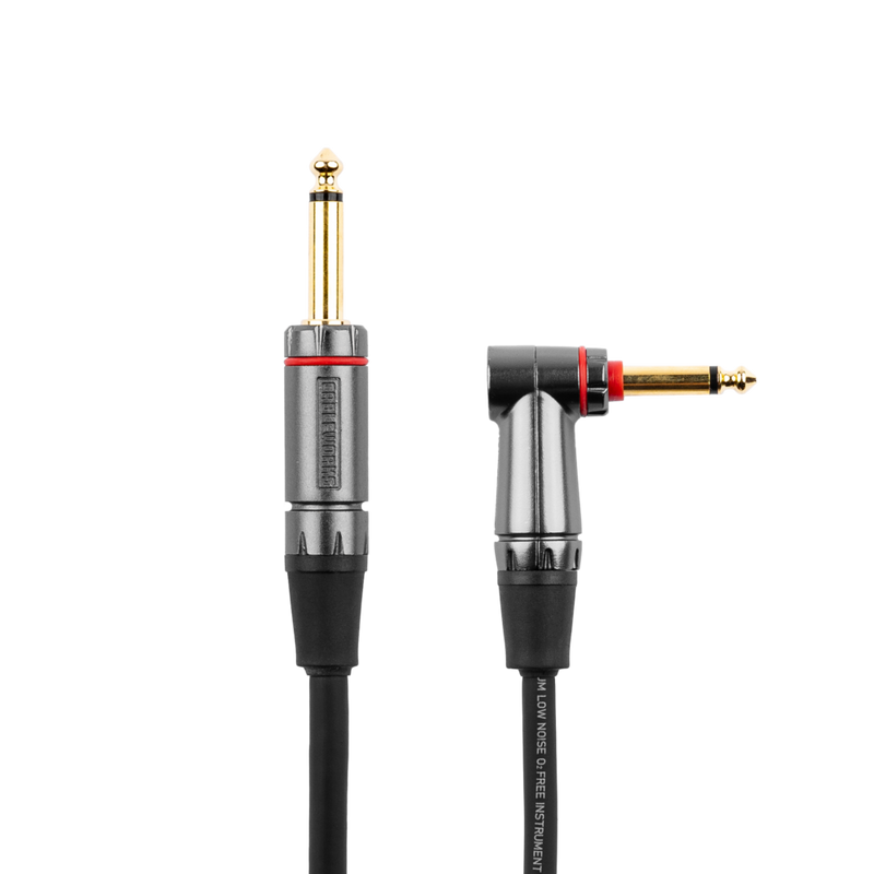 Gator GCWH-INS-30RAQT Headliner Series 1/4" Straight To 1/4" Right Angle Quiet Instrument Cable - 30ft