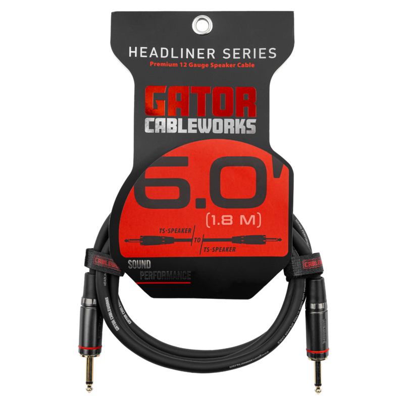 Gator GCWH-SPK-06 Headliner Series 1/4" TS Speaker Cable - 6ft