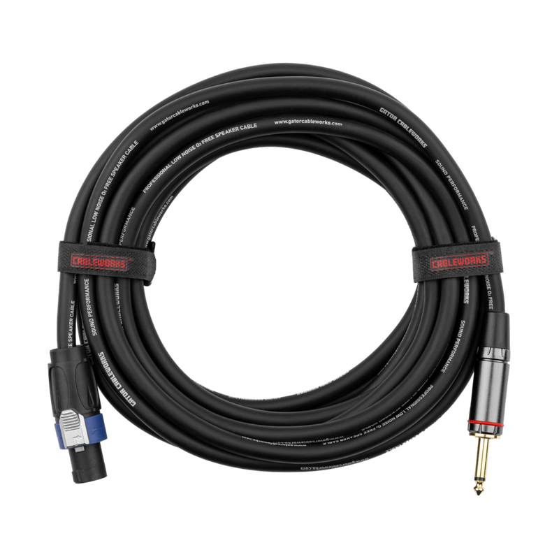 Gator GCWH-SPK-25-1TL Headliner Series 1/4" TS to Twist Lock Connector Speaker Cable - 25ft
