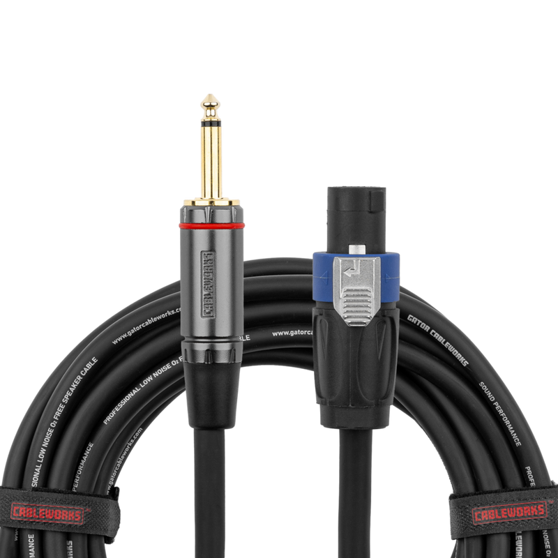 Gator GCWH-SPK-25-1TL Headliner Series 1/4" TS to Twist Lock Connector Speaker Cable - 25ft