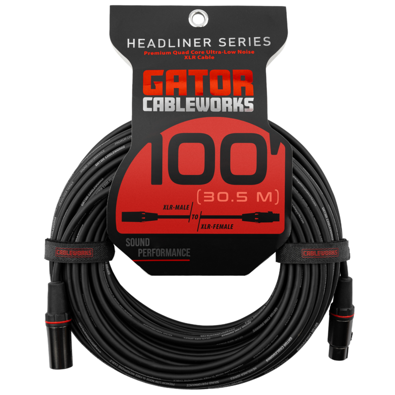 Gator GCWH-XLR-100 Headliner Series XLR Microphone Cable - 100ft