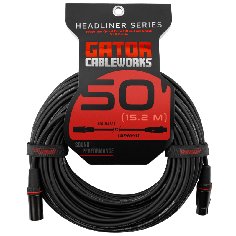 Gator GCWH-XLR-50 Headliner Series XLR Microphone Cable - 50ft