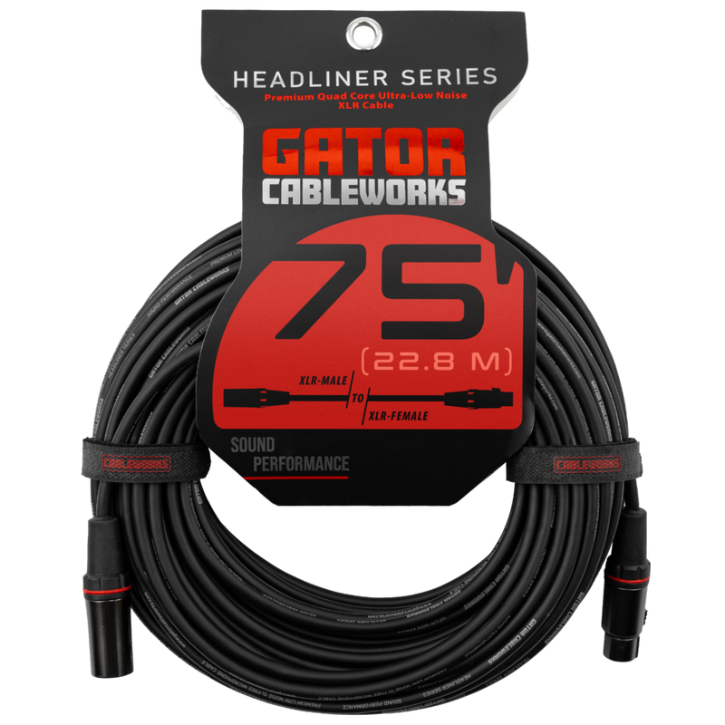 Gator GCWH-XLR-75 Headliner Series XLR Microphone Cable - 75ft