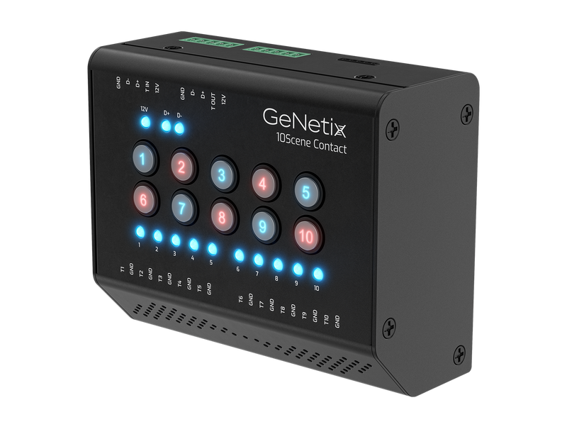Chamsys GENETIX 10SCENE CONTACT DIN Rail Mountable 10-Input Dry Contact Trigger Interface