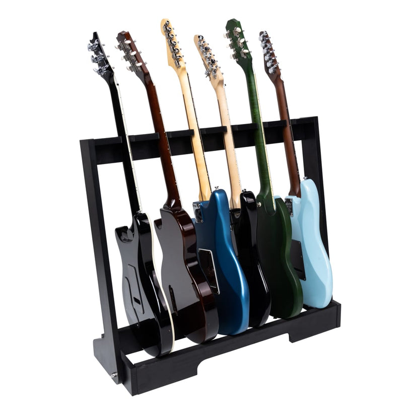 Gator GFW-GTR-WD6RK-BLK Wooden Guitar Rack for Up to 6 Guitars (Black)