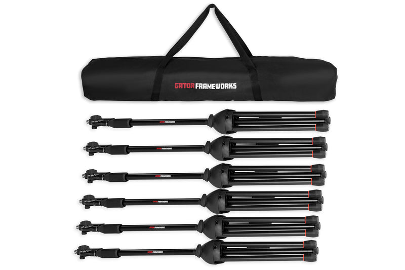 Gator GFW-MIC-6PACKBG 6-Pack Of Mic Stands with Carry Bag