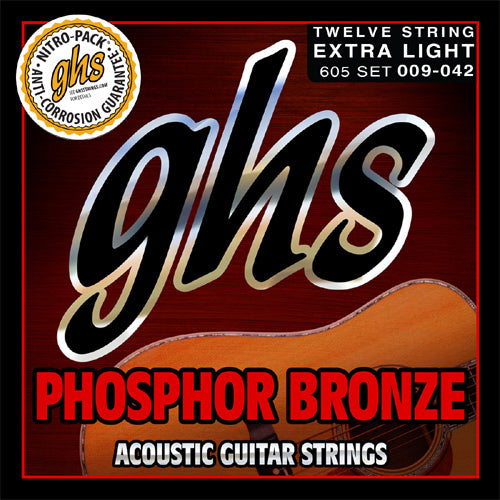 Ghs 605 Phosphor Bronze Acoustic Guitar Strings (Extra Light) - .009 - .042