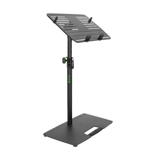 Gravity GR-GLTST02B Support universel pour ordinateur portable avec broches de maintien réglables et base en acier (noir)