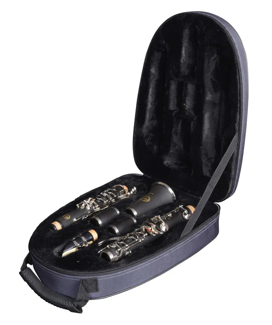 Grassi GR CL20SK Clarinet in Bb 17 Keys Student Kit ABS Master Series (Body Wood Like Finish Black)