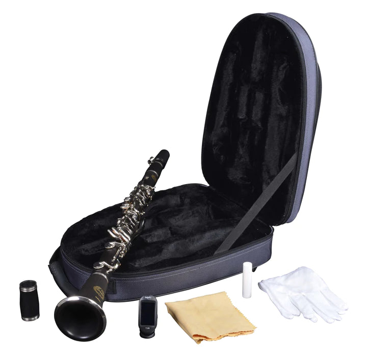 Grassi GR CL20SK Clarinet in Bb 17 Keys Student Kit ABS Master Series (Body Wood Like Finish Black)