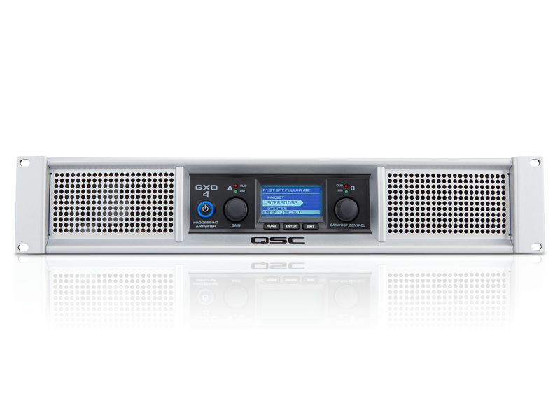 QSC GXD4 2 Channel Power Amplifier With DSP 400 Watts/8 Ohms