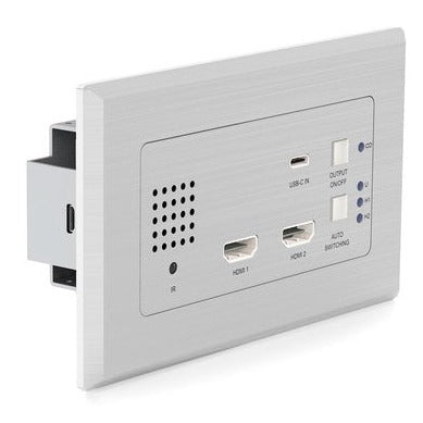 Blustream HEX31WP-TX-US Émetteur de plaque murale HDMI - 2x HDMI & x USB-C - 70m