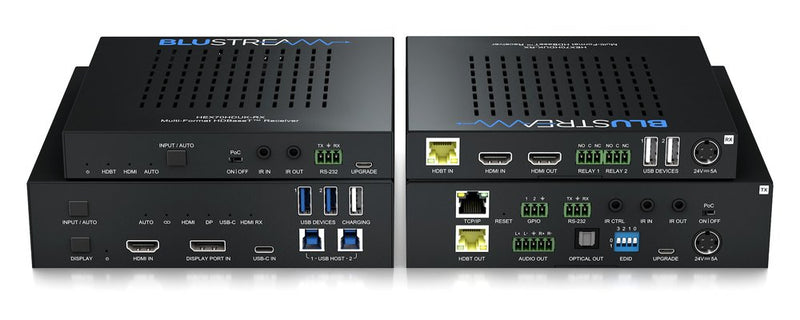 Blustream HEX70HDUK-KIT Kit d'extension HDBT 4k60 avec port d'affichage et USB-C - 70 m