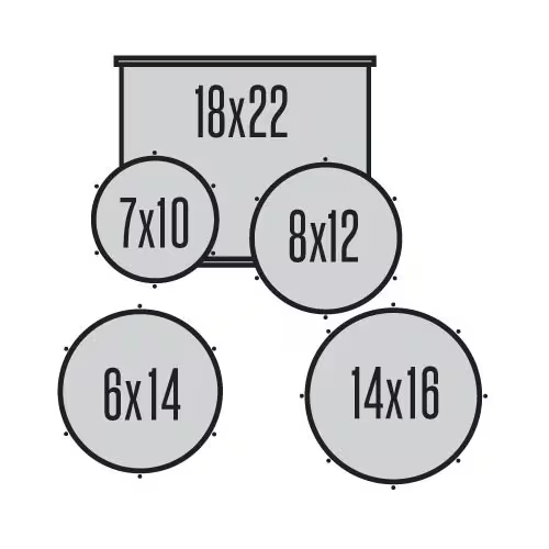 DDrum HYBRID 5 PLAYER 5-piece Acoustic/Electric Drum Set (Black With Red Hardware)