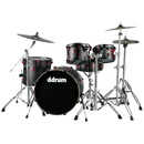 DDrum HYBRID 5 PLAYER 5-piece Acoustic/Electric Drum Set (Black With Red Hardware)