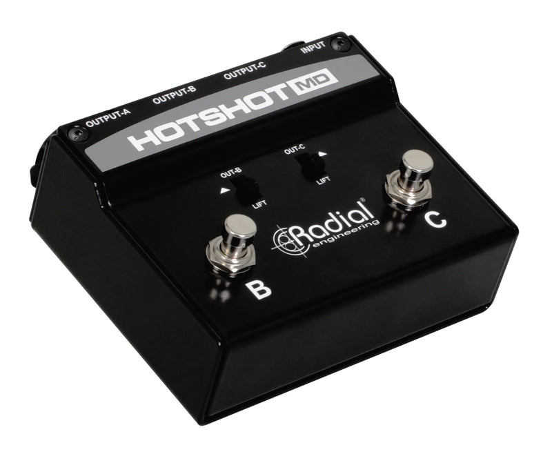 Radial Engineering HOTSHOT MD Dual Momentary Footswitch Toggle Dynamic Mic From PA To Multiple Destinations