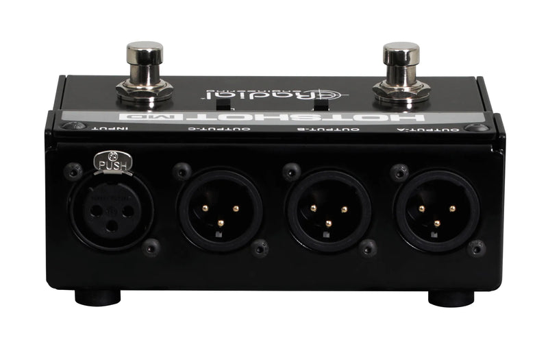 Radial Engineering HOTSHOT MD Dual Momentary Footswitch Toggle Dynamic Mic From PA To Multiple Destinations