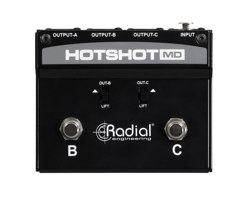 Radial Engineering HOTSHOT MD Dual Momentary Footswitch Toggle Dynamic Mic From PA To Multiple Destinations
