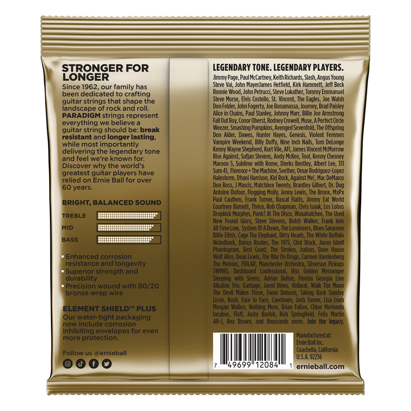 Ernie Ball 2084EB Paradigm Acoustic Strings - 80/20 Medium 13-56