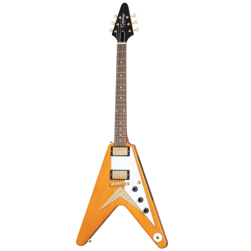 Epiphone IGCKFVWANAGH 1958 Korina Flying V Guitare électrique (vieilli naturel)