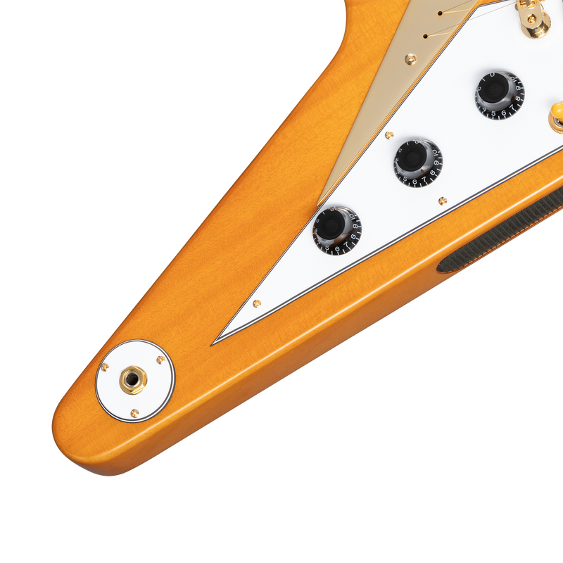 Epiphone IGCKFVWANAGH 1958 Korina Flying V Guitare électrique (vieilli naturel)