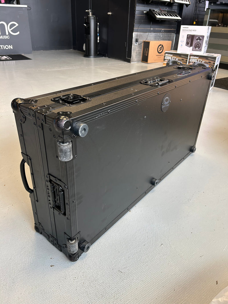 Odyssey FZGSRANE1272WBL Low Profile Rane Twelve and Rane Seventy/Seventy-Two Coffin Flight Case w/Glide Platform (Black) (DEMO)