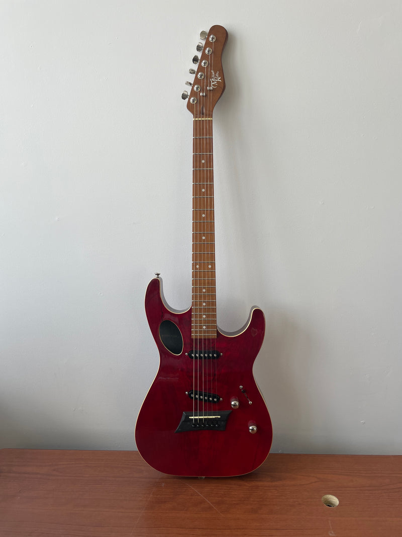 Michael Kelly HYBRID PORT 60 Semi Hollow-Body Electric Guitar (Transparent Red) (DEMO)