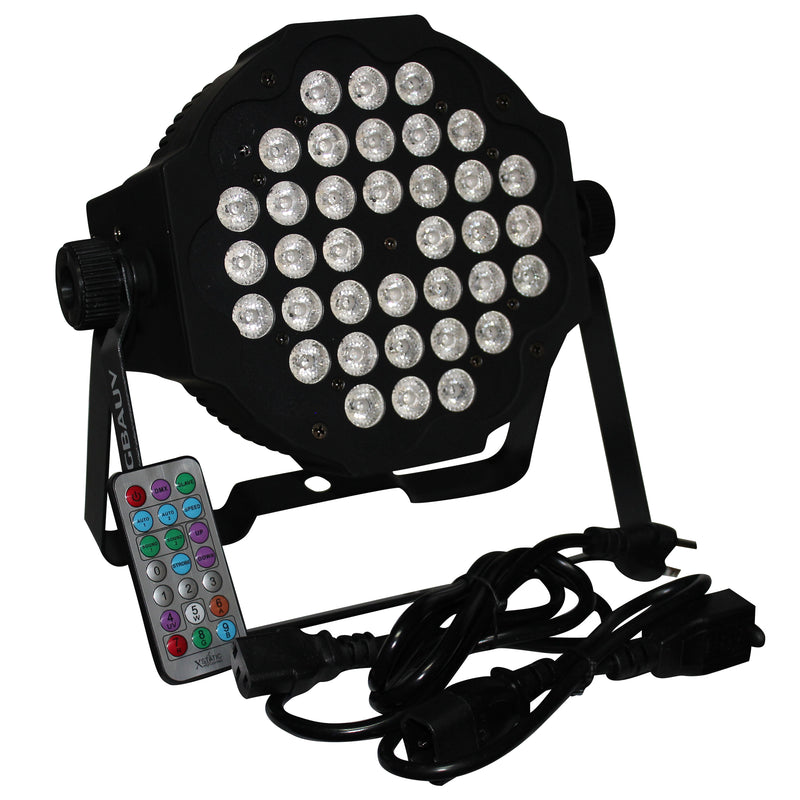 ProX X-PAR36-RGBAUV-1W-B Fusion RGBWA Par 36x 1W LED Slim Par Black Housing