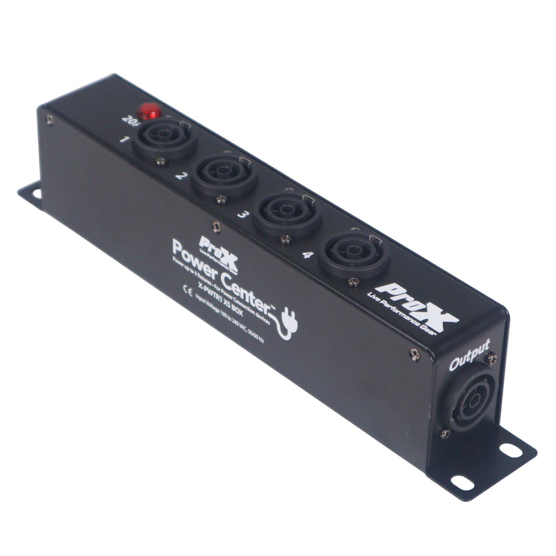 ProX X-PWTR1X5 BOX PowerCenter Répartiteur d'alimentation à 4 voies pour une véritable connexion électrique alimentant 5 appareils
