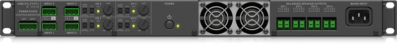 Lab Gruppen E 10:4 Amplifier With 4 Flexible Output Channels For Installation Applications - 1000W