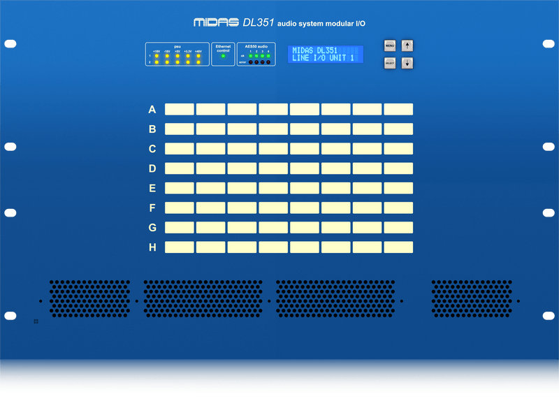 Midas DL351 Modular Stage Box with 8 Card Slots and up to 64 Inputs and 64 Outputs (DEMO)