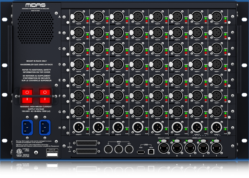Midas DL351 Modular Stage Box with 8 Card Slots and up to 64 Inputs and 64 Outputs (DEMO)