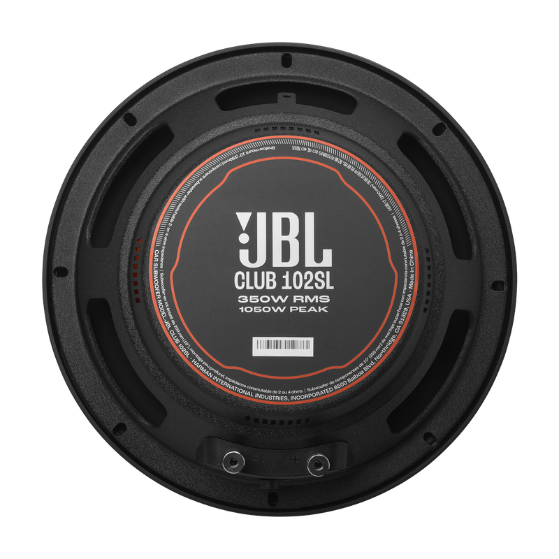 JBL CLUB 102SL Shallow-Mount Component Subwoofer With 2 Ohm Or 4 Ohm Selectable Impedance - 10"