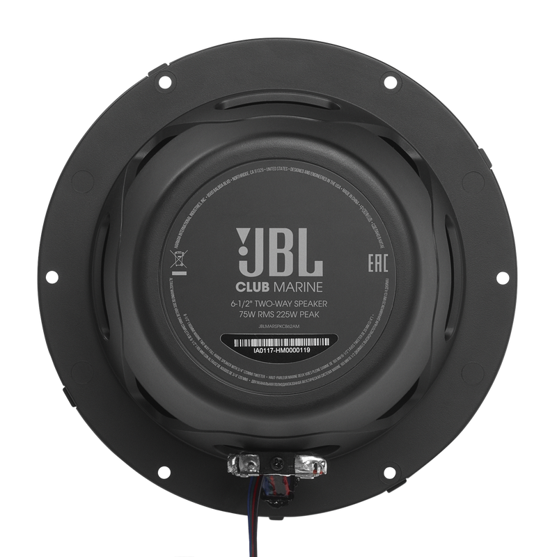 JBL CLUB MARINE 75W Two-Way Marine Audio Multi-Element Speaker (White And Gray Grilles) - 6 1/2"
