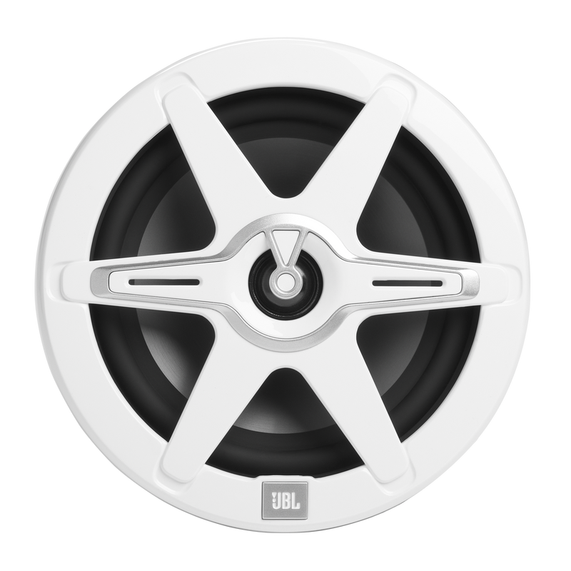 JBL CLUB MARINE 150W Two-Way Marine Audio Multi-Element Speaker (White And Gray Grills) - 8"