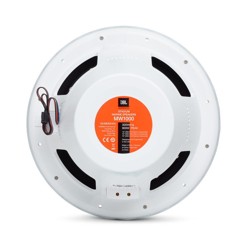 JBL STADIUM MARINE M1000 Premium Free Air Subwoofer With SSI RGB Lighting (White) - 10"