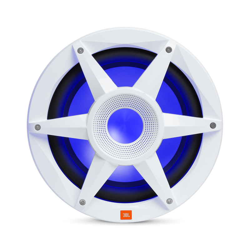 JBL STADIUM MARINE M1000 Premium Free Air Subwoofer With SSI RGB Lighting (White) - 10"