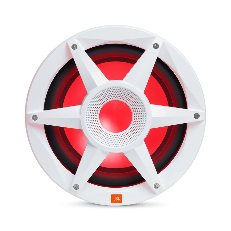 JBL STADIUM MARINE M1000 Premium Free Air Subwoofer With SSI RGB Lighting (White) - 10"
