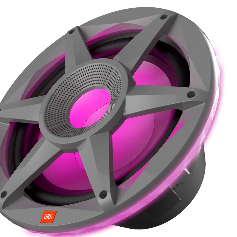 JBL STADIUM MARINE 102 Premium Free Air Subwoofer With SSI RGB Lighting (Gray) - 10"