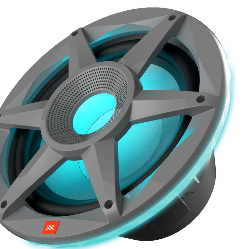 JBL STADIUM MARINE 102 Premium Free Air Subwoofer With SSI RGB Lighting (Gray) - 10"
