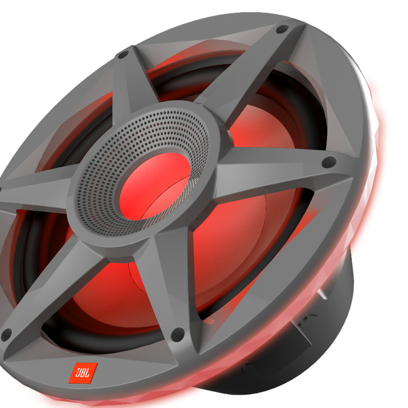 JBL STADIUM MARINE 102 Premium Free Air Subwoofer With SSI RGB Lighting (Gray) - 10"