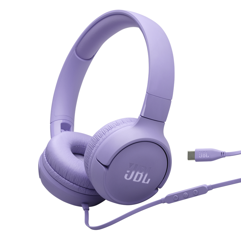 JBL TUNE 520C USB-C Wired On-Ear Headphones (Purple)
