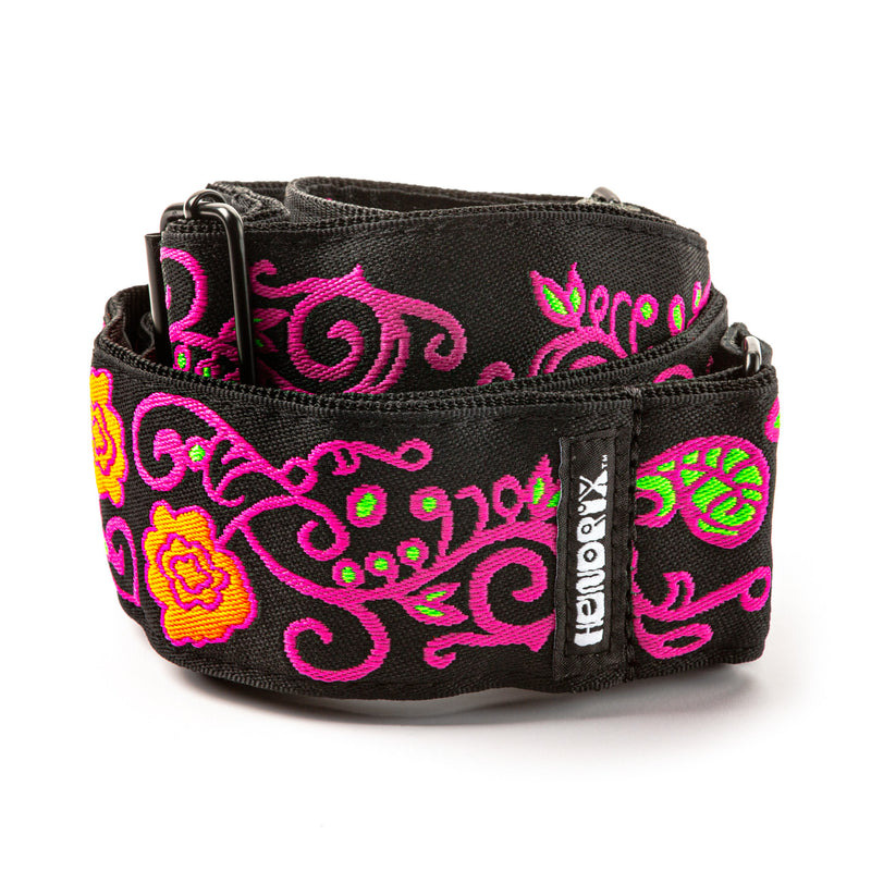 Dunlop JH22 Jimi Hendrix Guitar Strap (Blacklight Monterey Pink Strap)