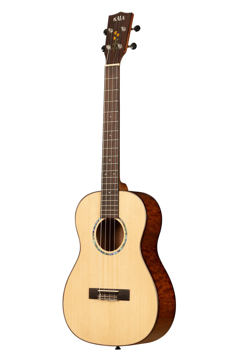 Kala KA-20TH-SQS-B 20th Anniversary Solid Spruce Top Quilted Sapele Baritone Ukulele