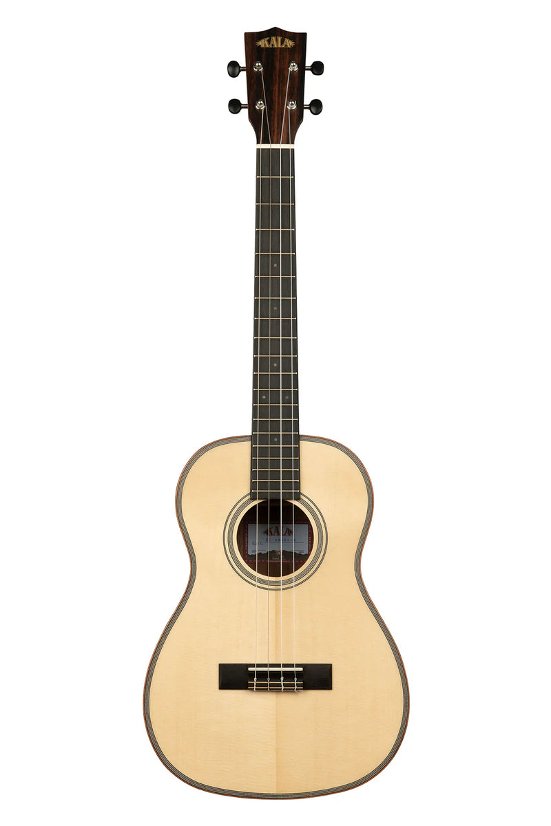 Kala KA-SSEBY-B Solid Spruce Top Striped Ebony Baritone Ukulele