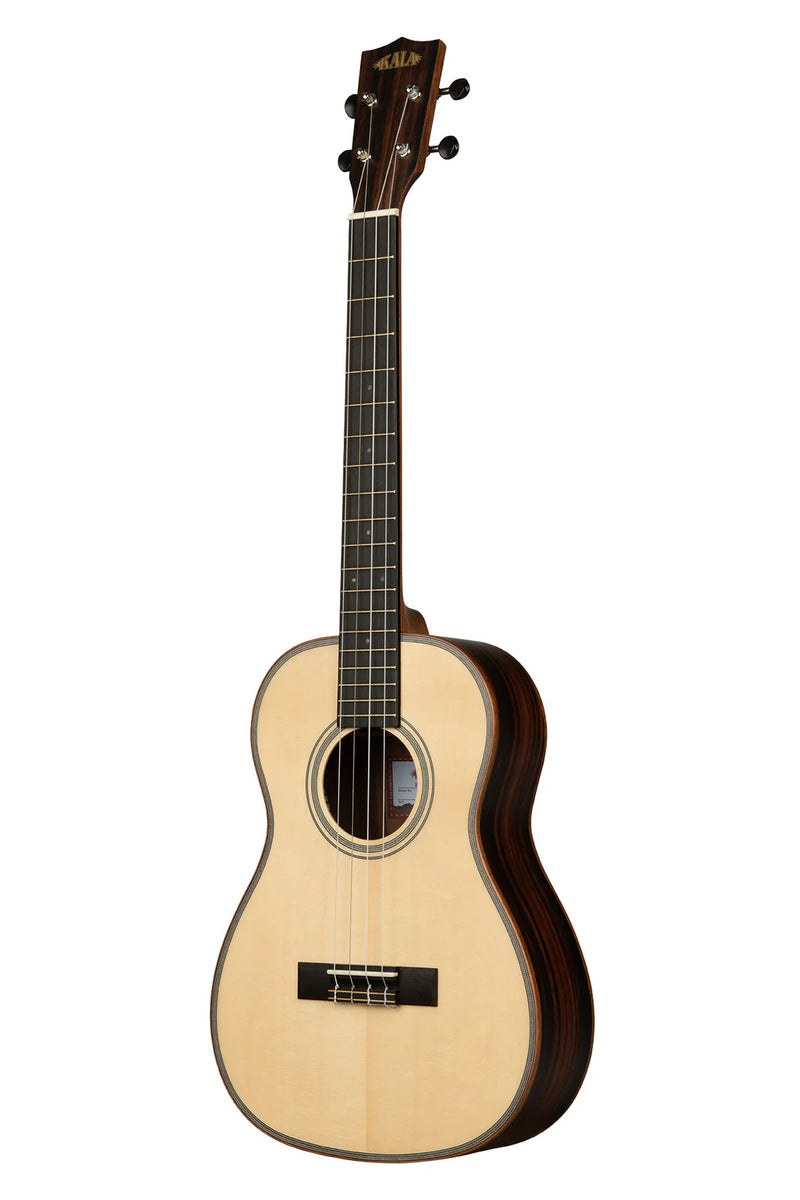 Kala KA-SSEBY-B Solid Spruce Top Striped Ebony Baritone Ukulele