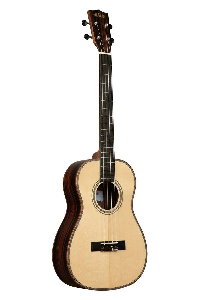 Kala KA-SSEBY-B Solid Spruce Top Striped Ebony Baritone Ukulele