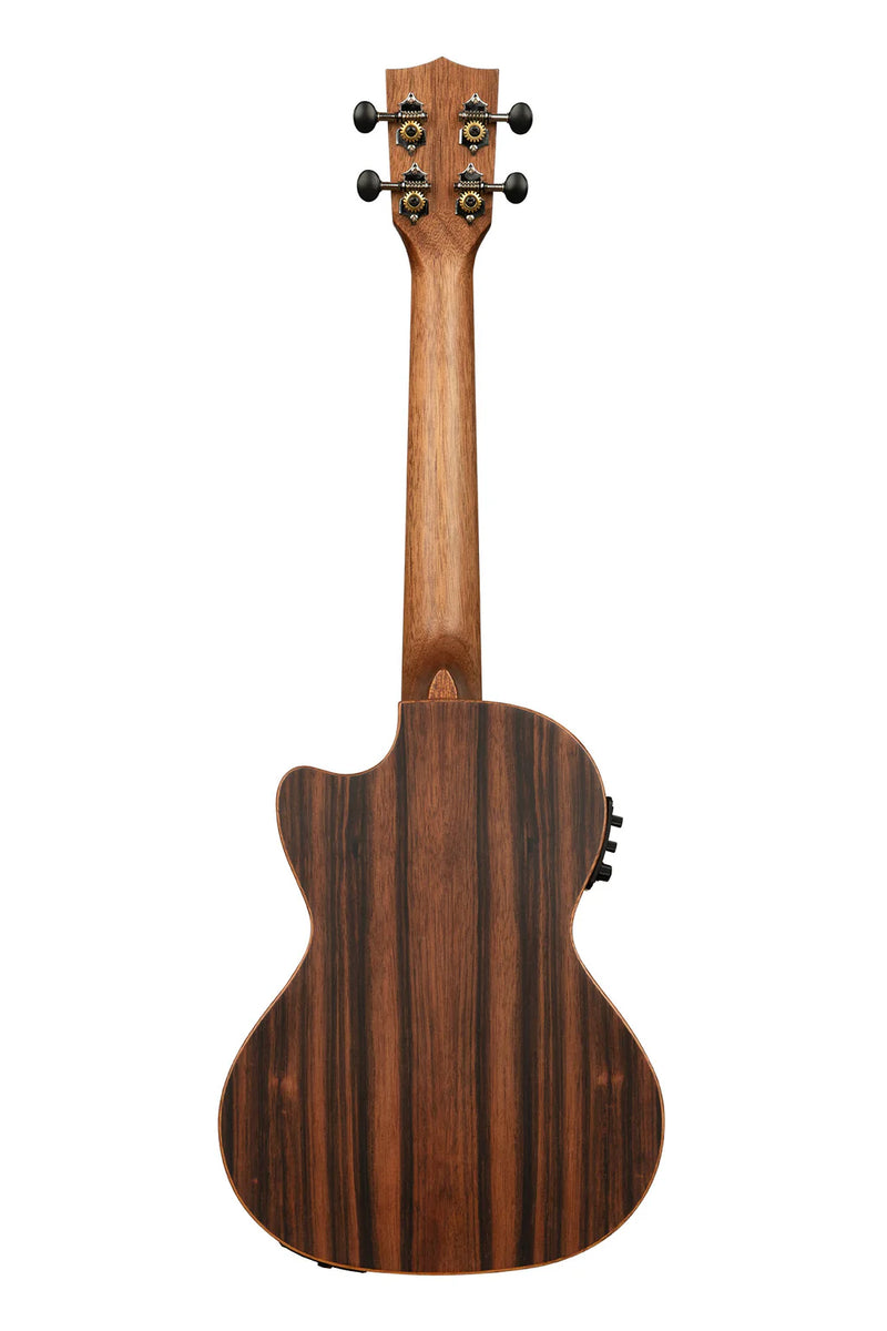 Kala KA-SSEBY-T-CE Solid Spruce Top Striped Ebony Tenor Ukulele
